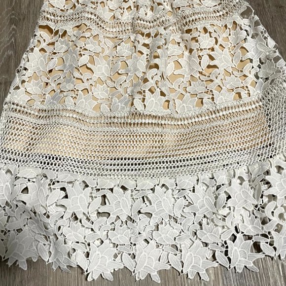 Self Portrait Graciella White Sheer Panelled Dress - Picture 4 of 5